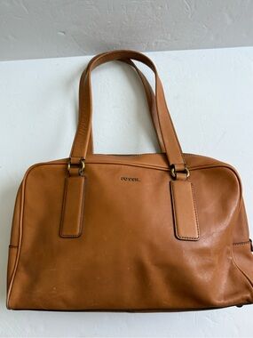 Fossil Memoir Biography Butterscotch Leather Satchel Bag Purse Doctor Bag